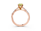 Rose gold Fancy Yellow Emerald  Solitaire with Side Baguettes and Channel Set Band_90
