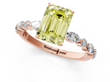 Rose gold Fancy Yellow Emerald  Solitaire with Side Stones on a Pavé Band and Four-Prong Setting_24