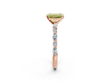 Rose gold Fancy Yellow Emerald  Solitaire with Side Stones on a Pavé Band and Four-Prong Setting_25