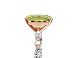 Rose gold Fancy Yellow Emerald  Solitaire with Side Stones on a Pavé Band and Four-Prong Setting_28