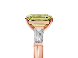 Rose gold Fancy Yellow Emerald  Solitaire with Tapered Baguette Side Stones on a Classic Band with Four-Prong Setting_109