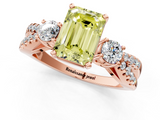 Rose gold Fancy Yellow Emerald  Three-Stone Diamond Ring with Pavé Split Shank and Four-Prong Setting_62