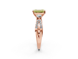 Rose gold Fancy Yellow Emerald  Three-Stone Diamond Ring with Pavé Split Shank and Four-Prong Setting_63