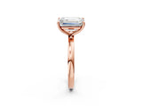 Rose gold Fancy Yellow Emerald  and Emerald Cut Toi Moi Ring with Prong Setting_48