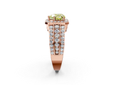 Rose gold Fancy Yellow Heart -Cut Halo Diamond Ring with Split Shank and Four-Prong Setting_92