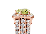 Rose gold Fancy Yellow Heart -Cut Halo Diamond Ring with Split Shank and Four-Prong Setting_95