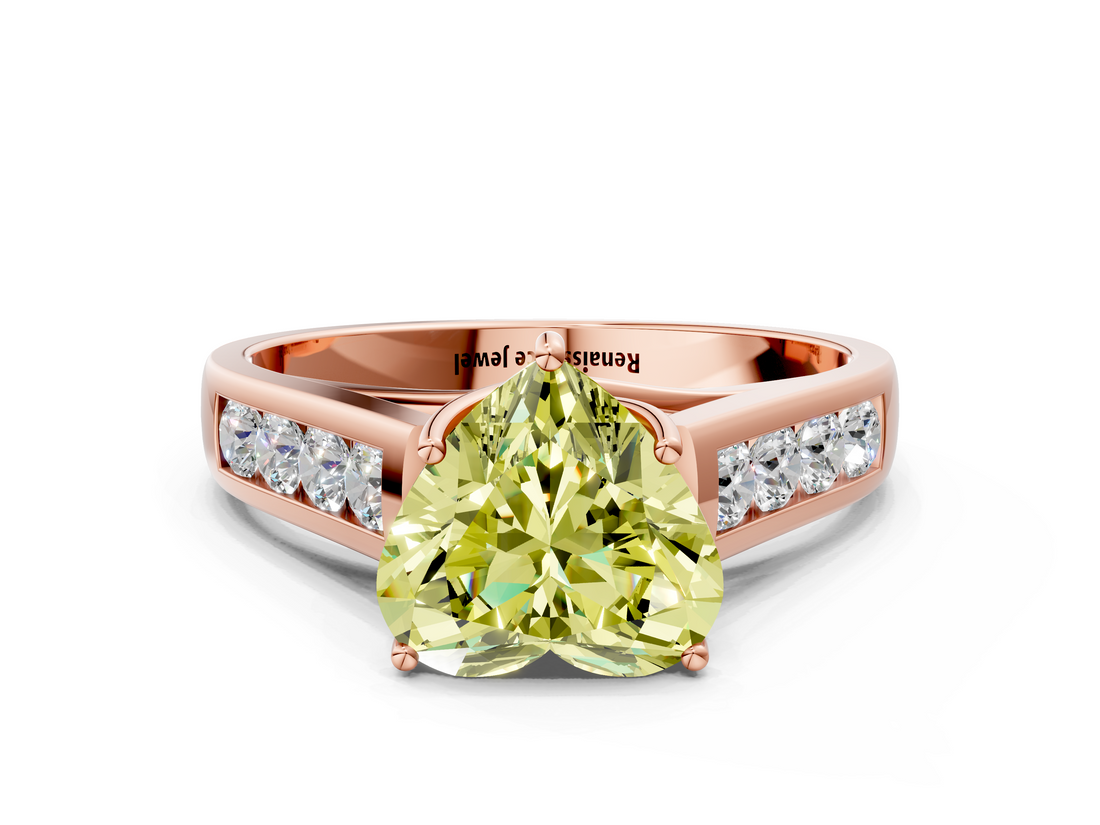 Rose gold Fancy Yellow Heart  Brilliant Channel-Set Solitaire Ring with Four-Prong Setting_20