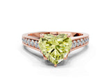 Rose gold Fancy Yellow Heart  Brilliant Cut Diamond Engagement Ring with Pavé Band and Four-Prong Setting_73