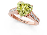 Rose gold Fancy Yellow Heart  Brilliant Cut Diamond Engagement Ring with Pavé Band and Four-Prong Setting_74