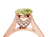 Rose gold Fancy Yellow Heart  Brilliant Cut Diamond Engagement Ring with Pavé Band and Four-Prong Setting_77