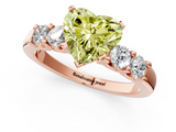 Rose gold Fancy Yellow Heart  Brilliant Cut Diamond Five-Stone Prong Set Engagement Ring with Channel Band_4