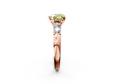 Rose gold Fancy Yellow Heart  Brilliant Cut Diamond Five-Stone Prong Set Engagement Ring with Channel Band_5