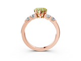 Rose gold Fancy Yellow Heart  Brilliant Cut Diamond Five-Stone Prong Set Engagement Ring with Channel Band_6