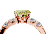 Rose gold Fancy Yellow Heart  Brilliant Cut Diamond Five-Stone Prong Set Engagement Ring with Channel Band_7
