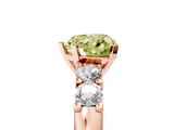 Rose gold Fancy Yellow Heart  Brilliant Cut Diamond Five-Stone Prong Set Engagement Ring with Channel Band_8