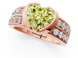 Rose gold Fancy Yellow Heart  Brilliant Diamond Channel Set Wide Band Ring with Bezel Setting_21