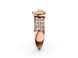 Rose gold Fancy Yellow Heart  Brilliant Diamond Channel Set Wide Band Ring with Bezel Setting_22