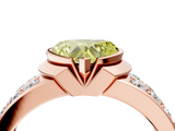 Rose gold Fancy Yellow Heart  Brilliant Diamond Channel Set Wide Band Ring with Bezel Setting_24