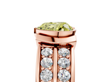 Rose gold Fancy Yellow Heart  Brilliant Diamond Channel Set Wide Band Ring with Bezel Setting_25