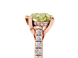 Rose gold Fancy Yellow Heart  Brilliant Diamond Solitaire with Pavé Band and Four-Prong Setting 1