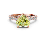 Rose gold Fancy Yellow Heart  Brilliant Diamond Solitaire with Pavé Band and Four-Prong Setting 2
