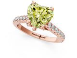 Rose gold Fancy Yellow Heart  Brilliant Diamond Solitaire with Pavé Band and Four-Prong Setting 3