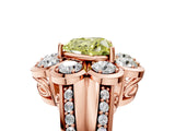 Rose gold Fancy Yellow Heart  Brilliant Flower Halo Diamond Split Shank Ring_32