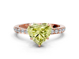 Rose gold Fancy Yellow Heart  Brilliant Pavé Band Solitaire with Four-Prong Setting_37