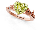 Rose gold Fancy Yellow Heart  Brilliant Solitaire with Leaf Motif Band and Four-Prong Setting_63