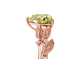 Rose gold Fancy Yellow Heart  Brilliant Solitaire with Leaf Motif Band and Four-Prong Setting_67