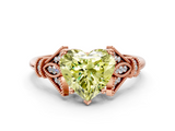 Rose gold Fancy Yellow Heart  Brilliant Solitaire with Pave Band and Four-Prong Setting_19