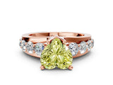Rose gold Fancy Yellow Heart  Brilliant Solitaire with Side Stones on a Pave Band and Four-Prong Setting_24