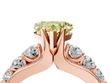 Rose gold Fancy Yellow Heart  Brilliant Solitaire with Side Stones on a Pave Band and Four-Prong Setting_28