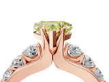 Rose gold Fancy Yellow Heart  Brilliant Solitaire with Side Stones on a Pave Band and Four-Prong Setting_40