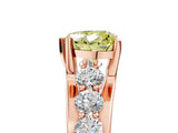 Rose gold Fancy Yellow Heart  Brilliant Solitaire with Side Stones on a Pave Band and Four-Prong Setting_41