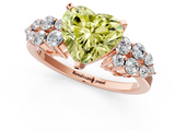 Rose gold Fancy Yellow Heart  Cluster Diamond Engagement Ring with Pavé Band and Four-Prong Setting_63