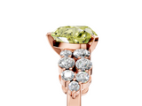 Rose gold Fancy Yellow Heart  Cluster Diamond Engagement Ring with Pavé Band and Four-Prong Setting_67