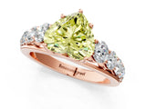 Rose gold Fancy Yellow Heart Cut Brilliant Diamond Pavé Band with Six-Prong Setting_1