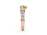Rose gold Fancy Yellow Heart Cut Brilliant Diamond Pavé Band with Six-Prong Setting_2