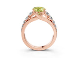 Rose gold Fancy Yellow Heart Cut Brilliant Diamond Pavé Band with Six-Prong Setting_3