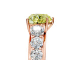 Rose gold Fancy Yellow Heart Cut Brilliant Diamond Pavé Band with Six-Prong Setting_5