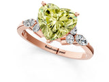 Rose gold Fancy Yellow Heart Cut Brilliant Diamond Solitaire Ring with Pear Side Stones and Four-Prong Setting_4