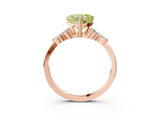 Rose gold Fancy Yellow Heart Cut Brilliant Diamond Solitaire Ring with Pear Side Stones and Four-Prong Setting_6