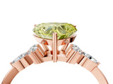 Rose gold Fancy Yellow Heart Cut Brilliant Diamond Solitaire Ring with Pear Side Stones and Four-Prong Setting_7