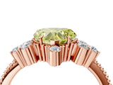 Rose gold Fancy Yellow Heart Cut Brilliant Diamond with Cluster Setting on a Beaded Band and Four-Prong Setting_16
