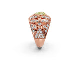 Rose gold Fancy Yellow Heart Cut Brilliant Halo Pave Diamond Milgrain Ring_2