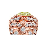 Rose gold Fancy Yellow Heart Cut Brilliant Halo Pave Diamond Milgrain Ring_5