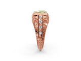 Rose gold Fancy Yellow Heart Cut Brilliant Milgrain Filigree Diamond Ring with Square Prong Setting_2