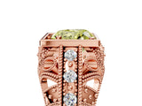Rose gold Fancy Yellow Heart Cut Brilliant Milgrain Filigree Diamond Ring with Square Prong Setting_5