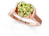 Rose gold Fancy Yellow Heart Cut Brilliant Solitaire Diamond Ring with Channel Set Band and Bar Prong Setting_1